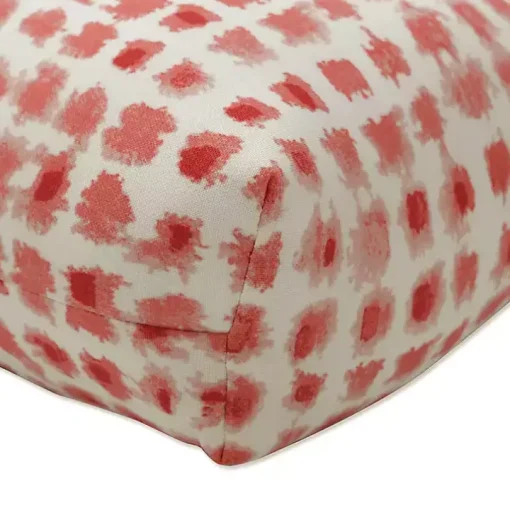 Coral Checkered Outdoor Bench Cushion