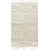 Cream Diamond Tassel Wool Area Rug, 5x7