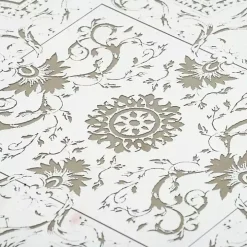 Cream Moroccan Pattern Tray with Gold Edges