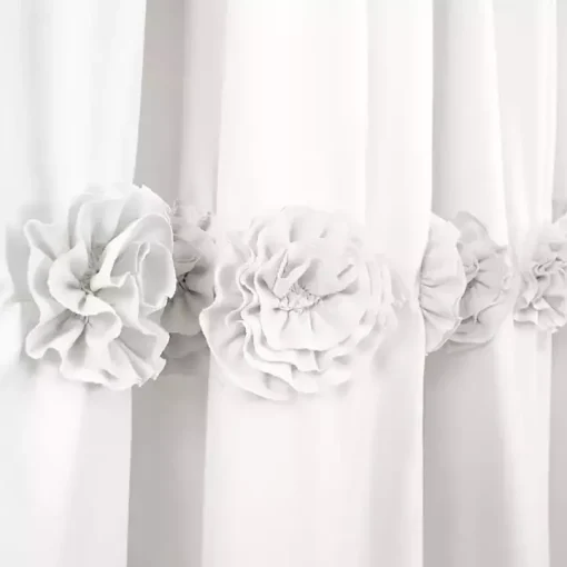 Darla White Floral Shower Curtain