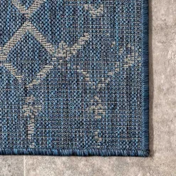 Davon Blue Moroccan Trellis Outdoor Rug, 8x10