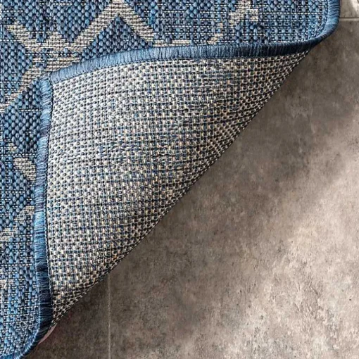 Davon Blue Moroccan Trellis Outdoor Rug, 8x10