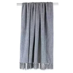 Demin Blue Chenille Fringe Throw