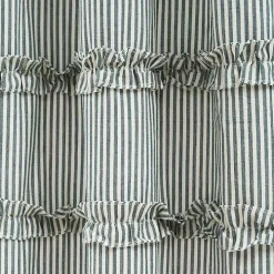 Denim Blue Vintage Stripe Shower Curtain