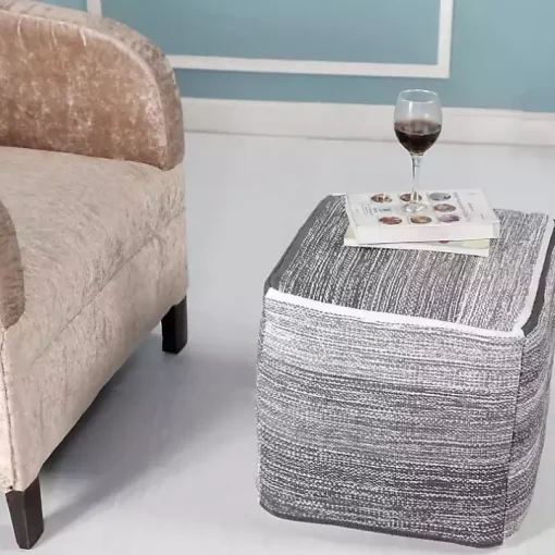 Distressed Pinson Cube Pouf