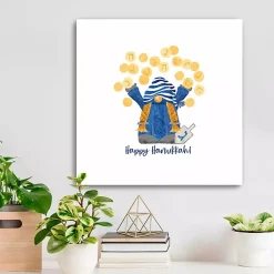 Dreidel Gelt Game Gnome Canvas Art Print
