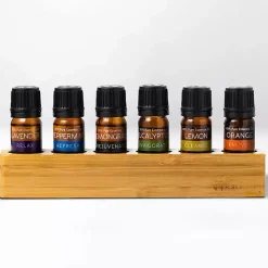 Essential Oil Variety Pack with Bamboo Holder