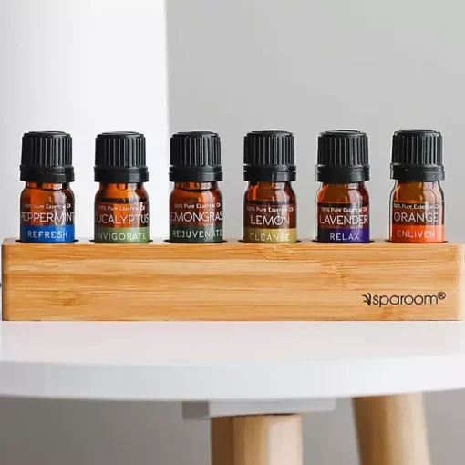 Essential Oil Variety Pack with Bamboo Holder