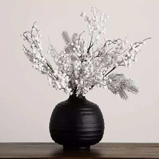 Flocked Holly Berry Stems, Set of 3