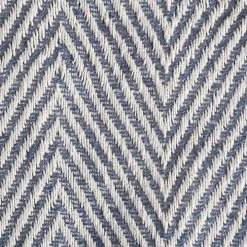 French Blue Chevron and Fringe Throw