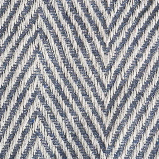 French Blue Chevron and Fringe Throw