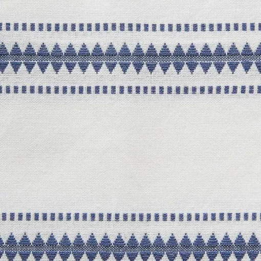 French Blue Zig Zag Stripe Table Runner, 72 in.