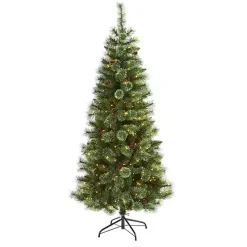 6 ft. Pre-Lit Pine and Pinecone Christmas Tree