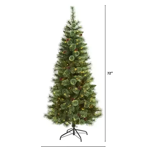 6 ft. Pre-Lit Pine and Pinecone Christmas Tree
