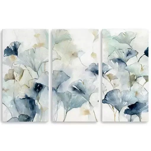 Glorious Ginko Canvas Art Prints, Set of 3