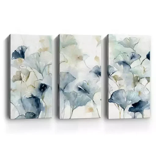 Glorious Ginko Canvas Art Prints, Set of 3
