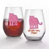 Go Get 'Em, Tiger Stemless Wine Glasses, Set of 2