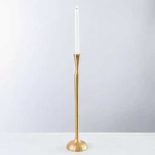 Gold Metal Taper Candle Holder, 21 in.
