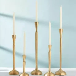 Gold Metal Taper Candle Holder, 21 in.