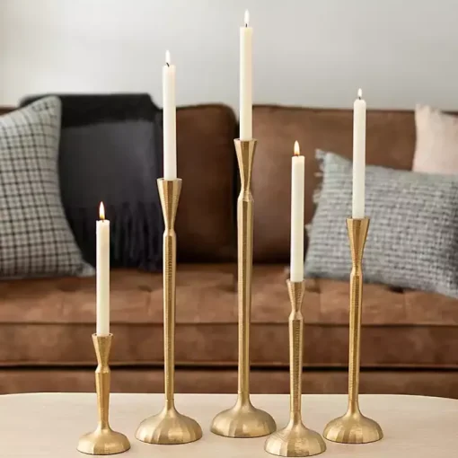 Gold Metal Taper Candle Holder, 21 in.