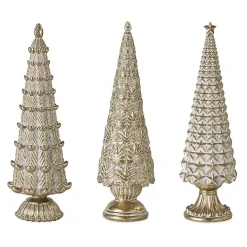 Golden Art Decor Cone Tabletop Trees, Set of 3
