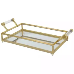 Golden Glammed Mirror Decorative Tray