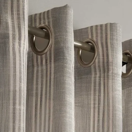 Graphite Stripe Single Curtain Panel, 84 in.
