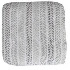 Gray and White Chevron Cotton Pouf