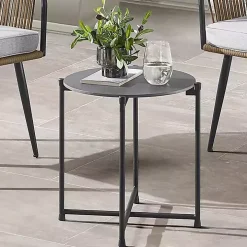 Gray Concrete Top Outdoor Cocktail Table