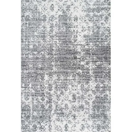 Gray Distressed Power Loomed Area Rug, 10x14