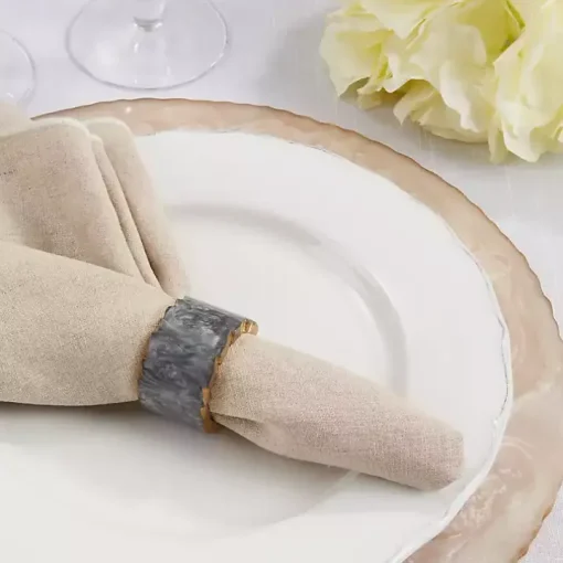 Gray Geode Artistry Napkin Rings, Set of 4