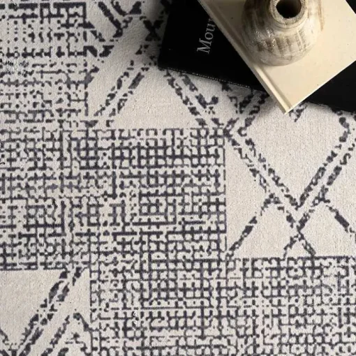 Gray Geometric Medallion Washable Area Rug, 4x6