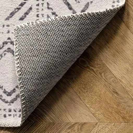 Gray Geometric Medallion Washable Area Rug, 4x6