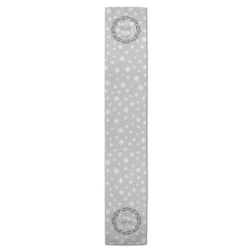 Gray Let It Snow Table Runner, 72 in.