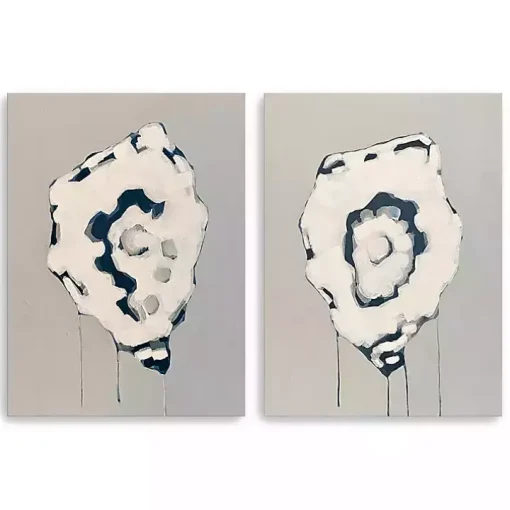 Gray Oysters Canvas Art Prints, Set of 2