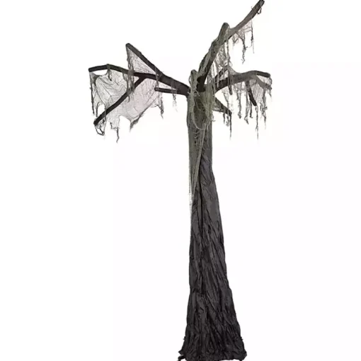 Gray Tattered Spooky Tree Halloween Décor, 7.5 ft.