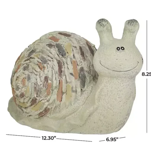 Gray Textured Snail Statue