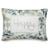 Green Eucalyptus Happy Outdoor Pillow