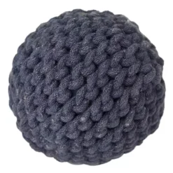 Handmade Navy Blue Jute Rope Orbs, Set of 4