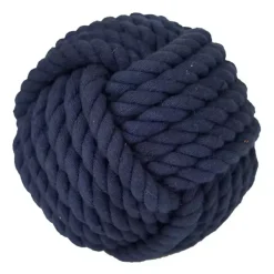 Handmade Navy Blue Jute Rope Orbs, Set of 4