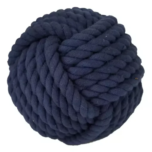Handmade Navy Blue Jute Rope Orbs, Set of 4