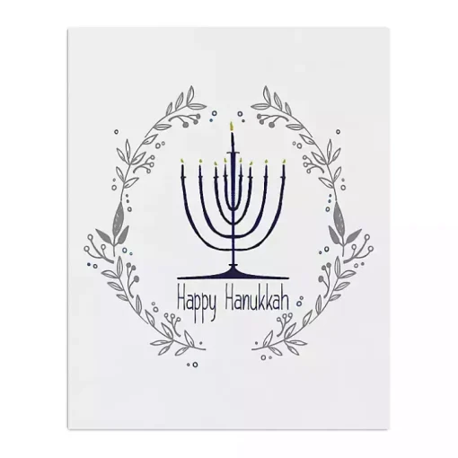 Happy Hanukkah Menorah Canvas Art Print