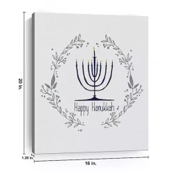 Happy Hanukkah Menorah Canvas Art Print