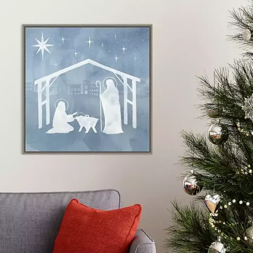 Holy Family Star Stable Framed Canvas Art Print