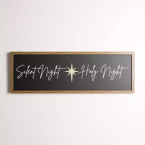 Holy Night Silent Night Canvas Wall Plaque