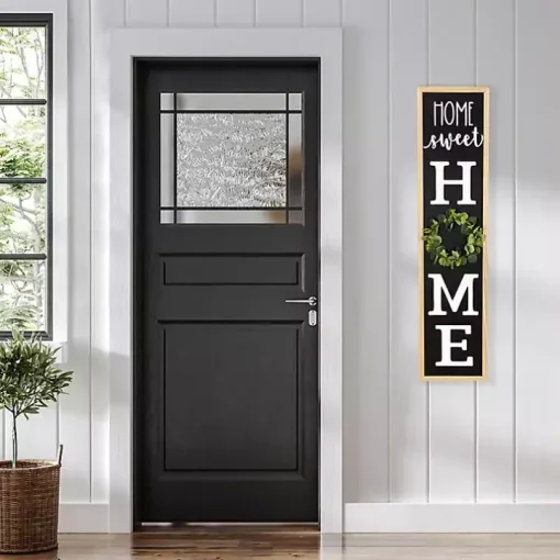 Home Sweet Home Wreath Black Porch Board