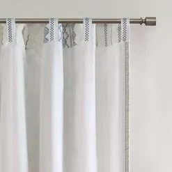 Imani Blue Chenille Stripe Curtain Panel, 84 in.