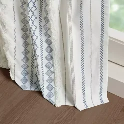 Imani Blue Chenille Stripe Curtain Panel, 84 in.