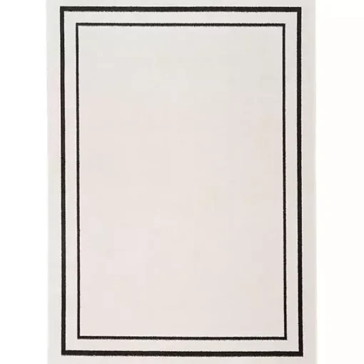 Ivory Bordered Indoor/Outdoor Area Rug, 6x9