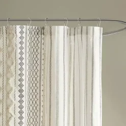 Ivory Textured Chenille Shower Curtain